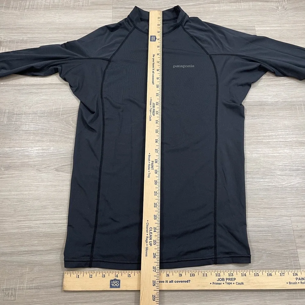 Patagonia Men's RO Surf Shirt Rashguard Long Sleeve Swim Beach L Black